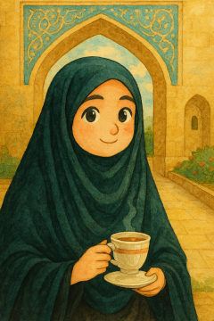 دفتر نقاشی طرح دختر با حجاب ۶۰ برگ A4 سیمی